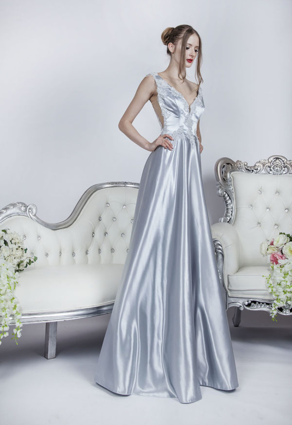 Robe de soirée gris class et noble