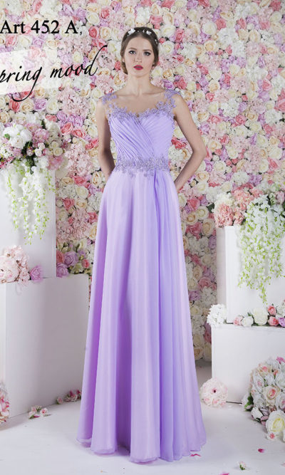 Robe de soirée bohème chic violet fluide aéré