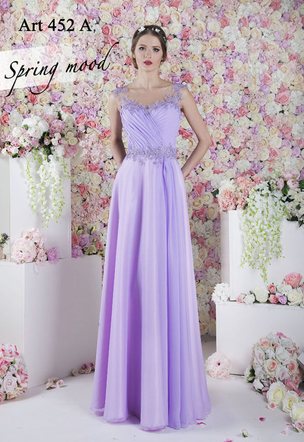 Robe de soirée bohème chic violet fluide aéré