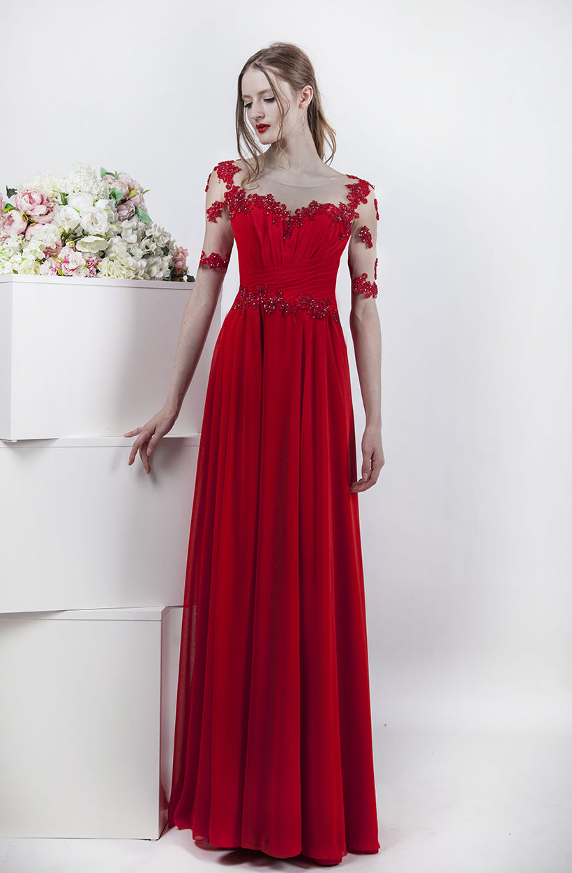 Robe de soirée rouge sexy à Paris