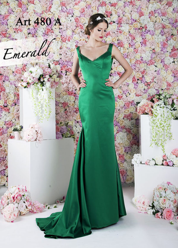 Robe de soirée sirène vert émeraude