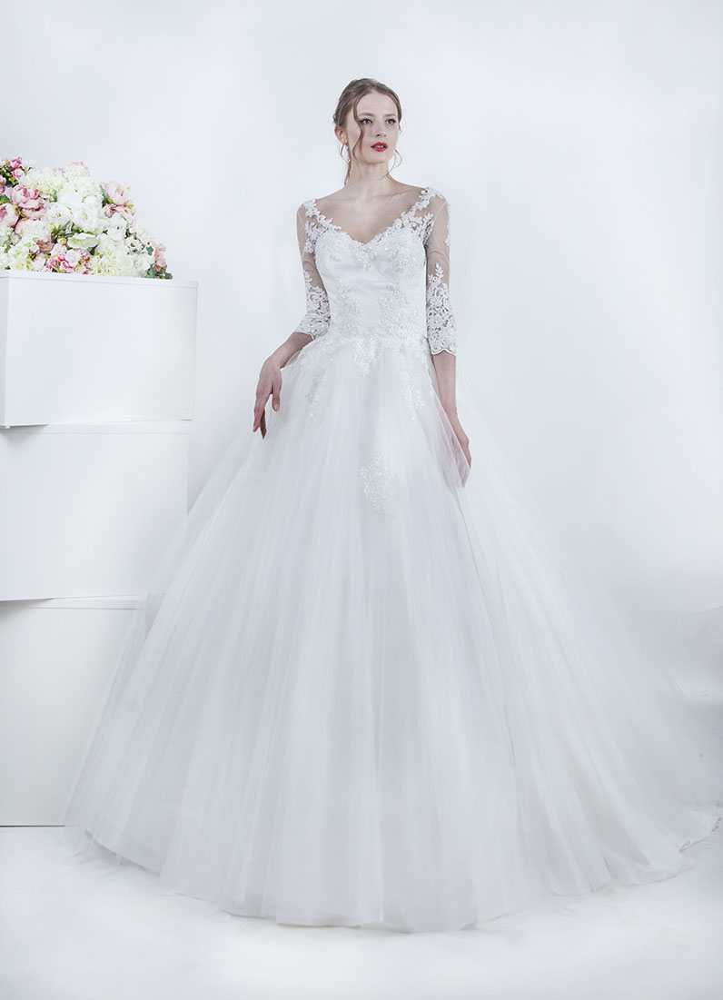 Robe de mariée avec manches longues