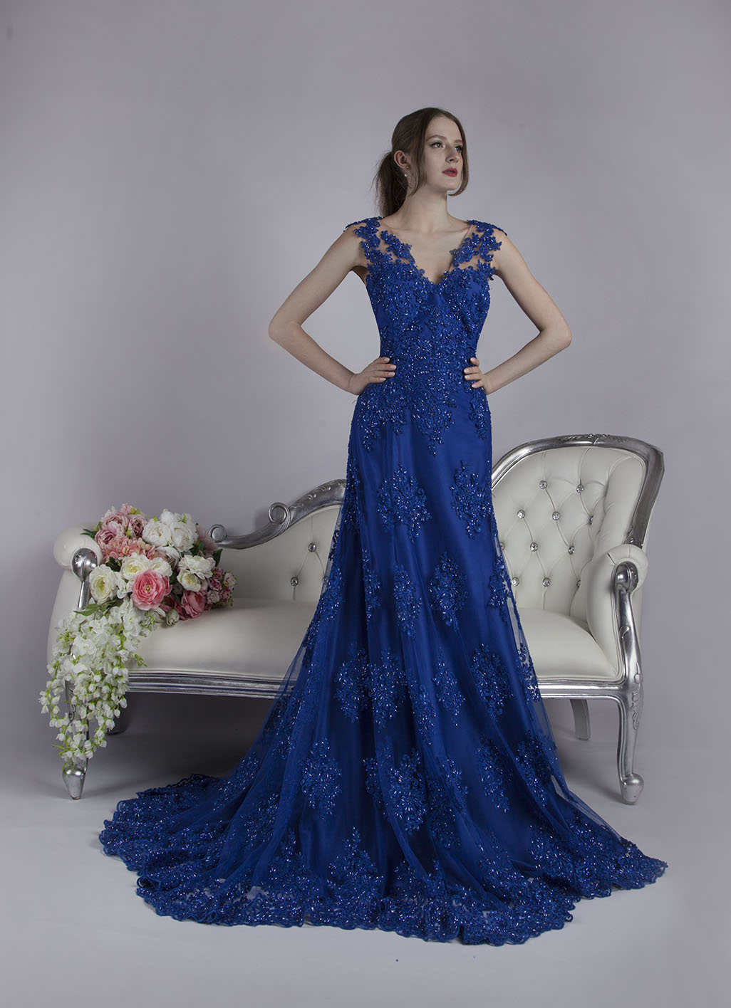 robe grossesse bleu roi
