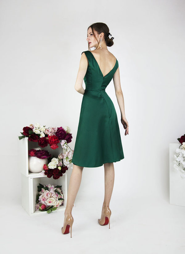 Robe de soirée courte vert émeraude