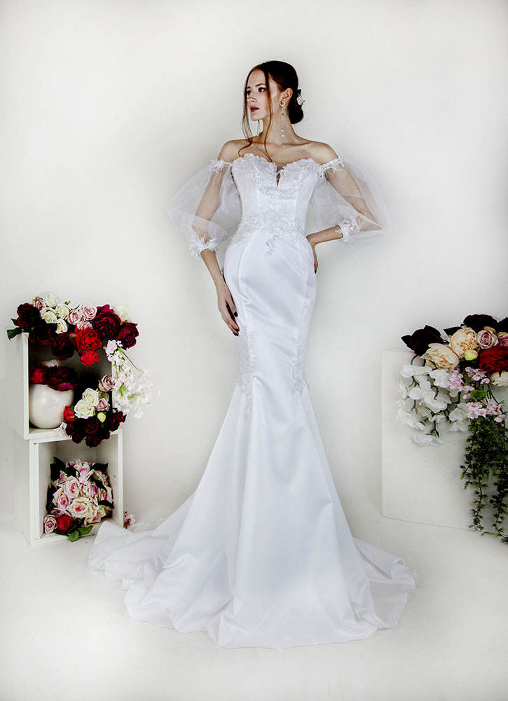 Robe de mariée sur mesure coupe sirène créateur parisien