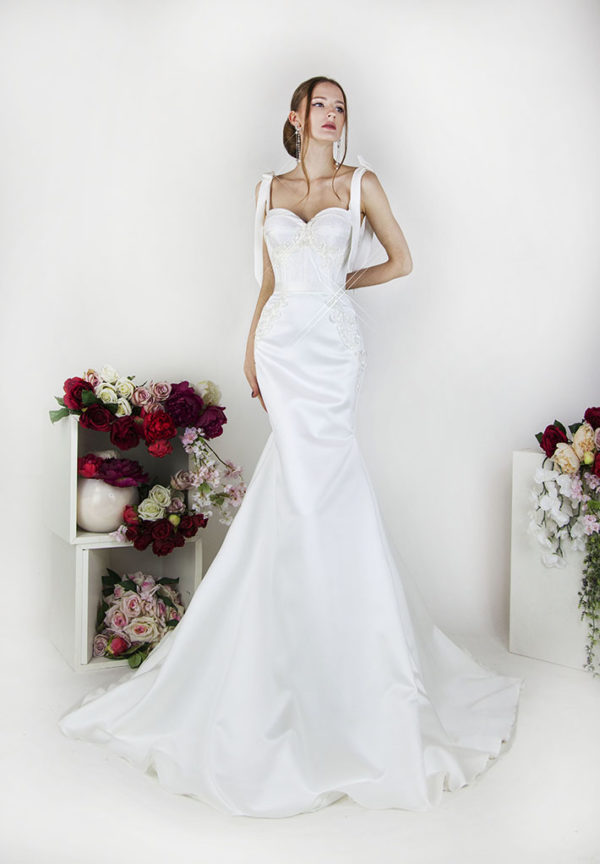 Robe de mariée coupe sirène en satin sexy