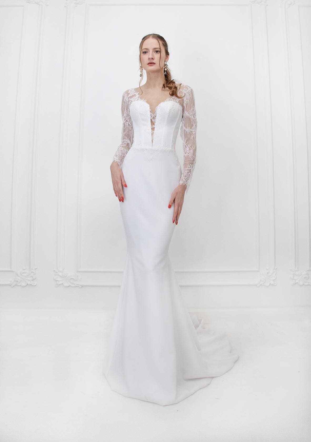 Robe de mariée sirène avec manches longues