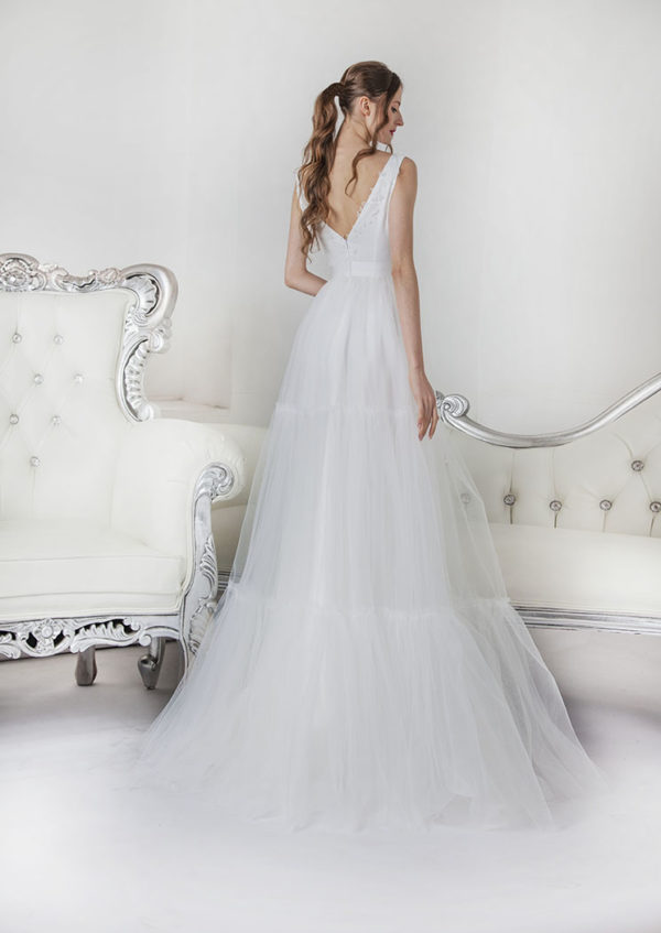 Robe de mariée fluide en tulle léger