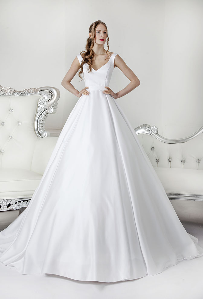 Robe de mariée princesse moderne et satin