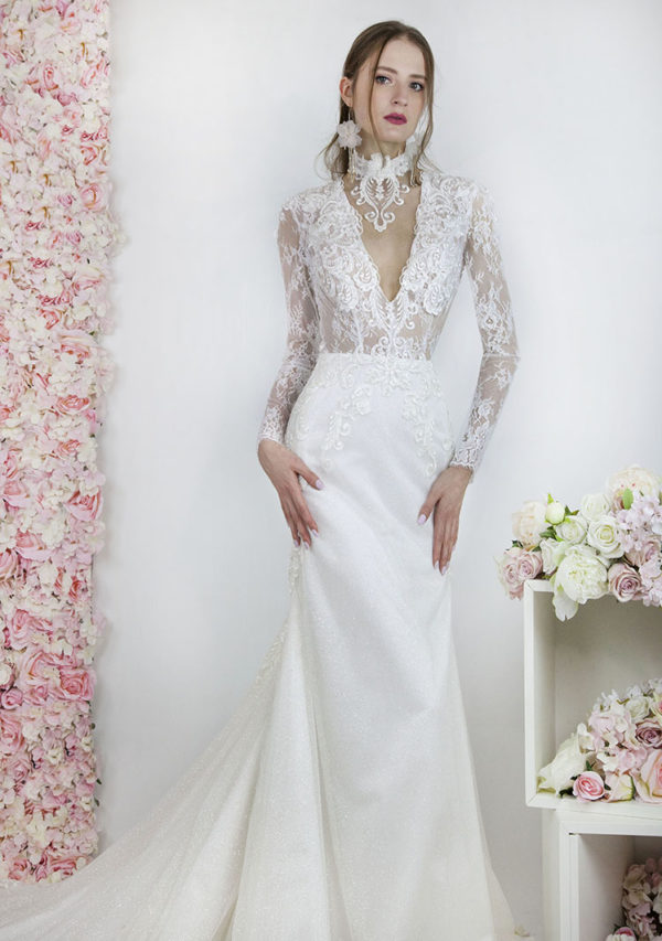 Robe de mariée sirène à paillettes