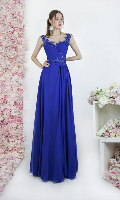 Robe du soir pour bal ou mariage couleur bleu