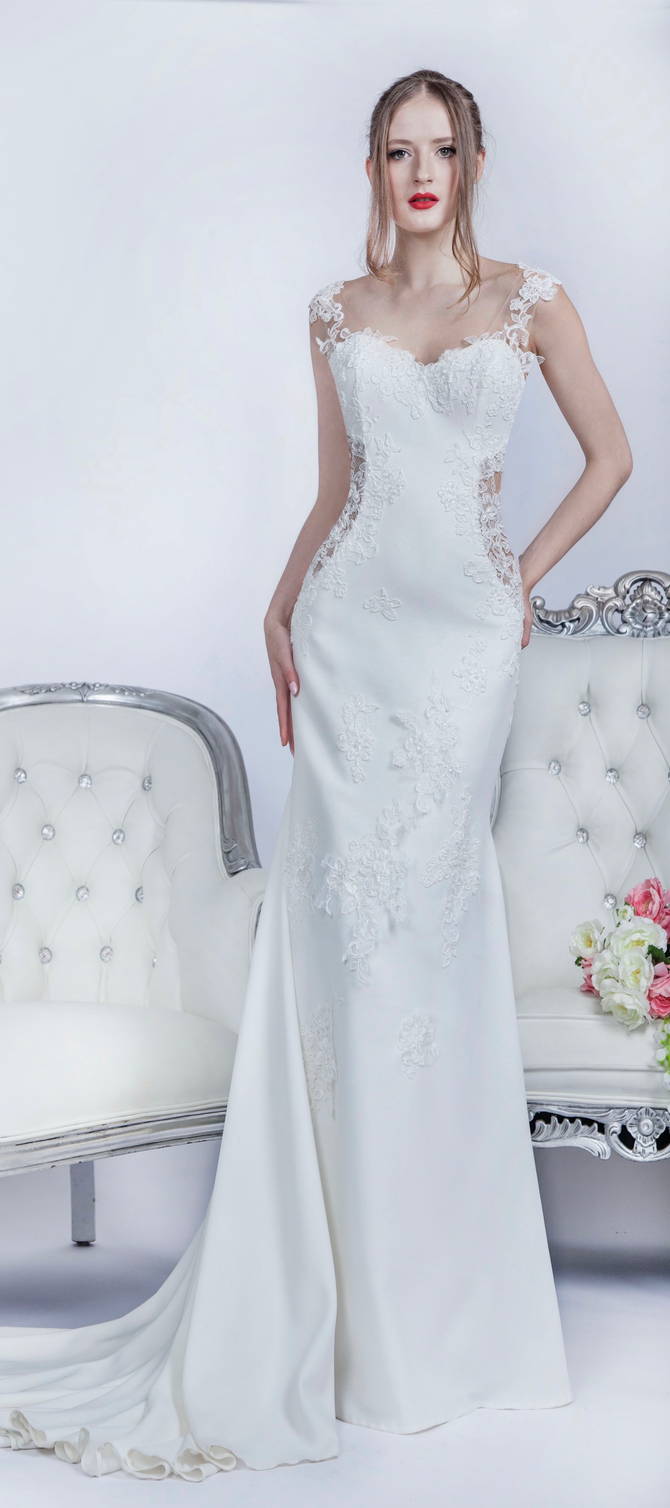 Robe de mariée achat à Paris avec dentelle transparente