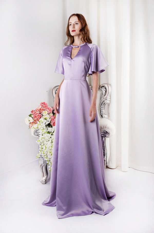 Robe de soirée pour maman de la mariée couleur violette