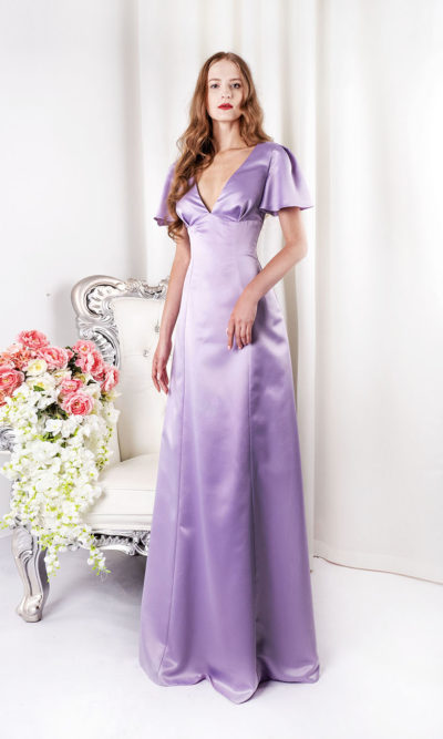 Robe du soir longue couleur pastel