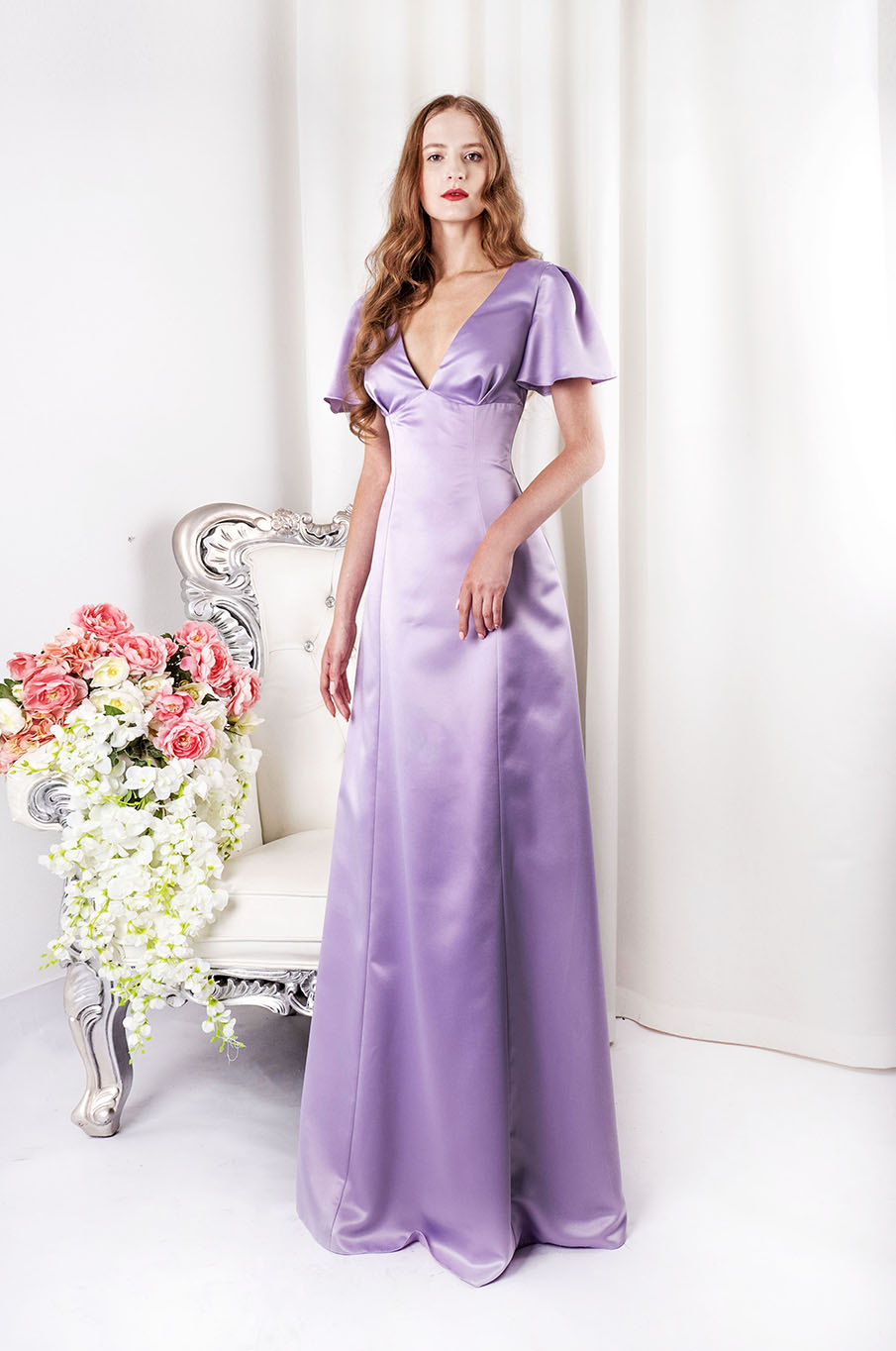 Robe du soir longue couleur pastel