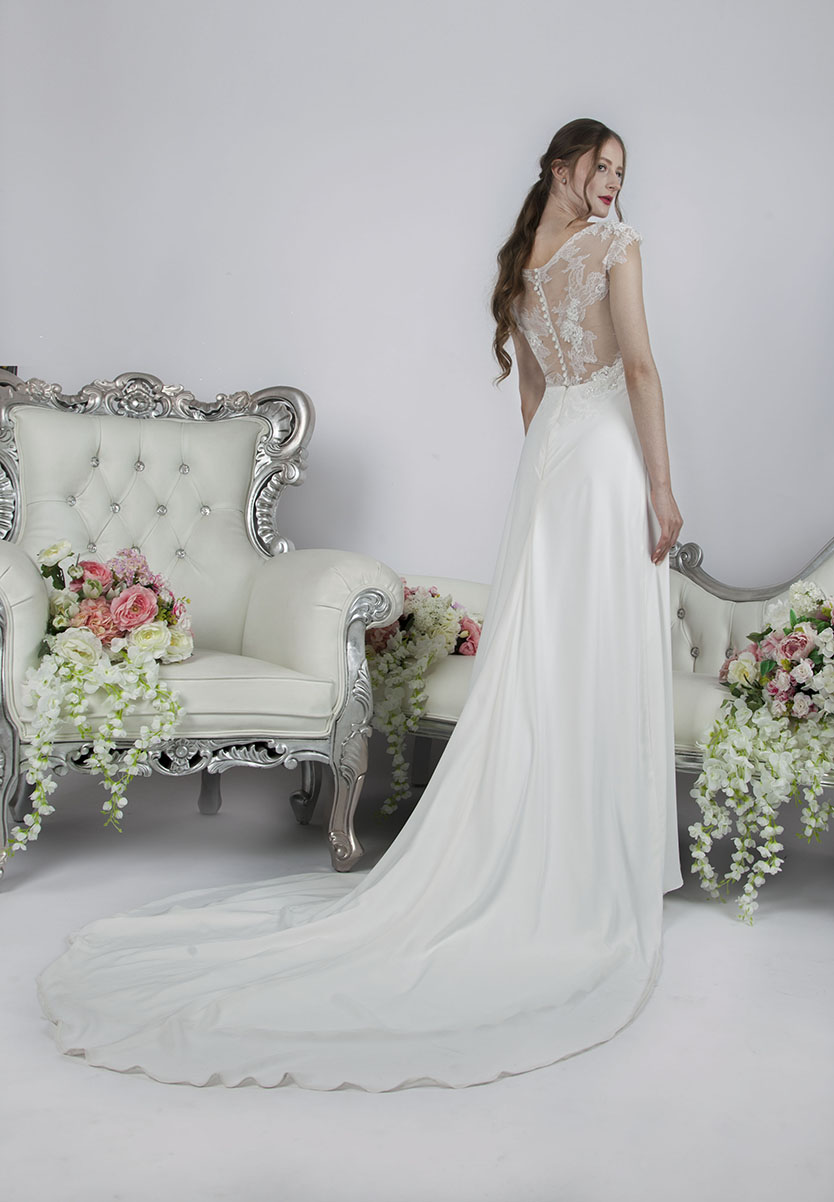 Belle robe de marie en mousseline