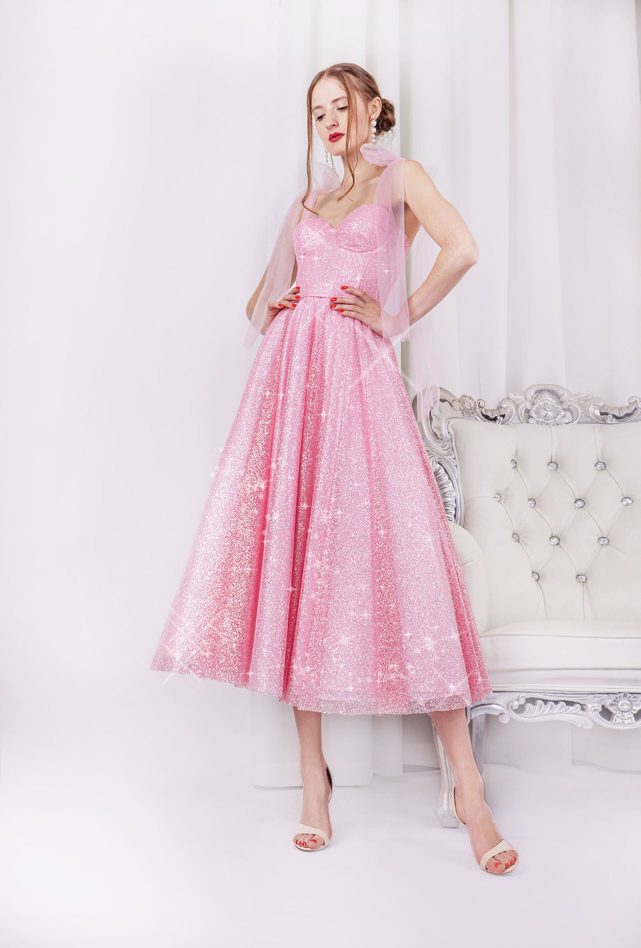 Robe de cocktail princesse avec des paillettes