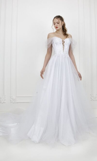 Robe de mariée romantique avec perles