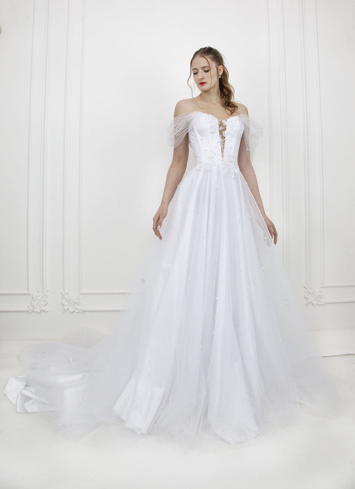 Robe de mariée romantique avec perles