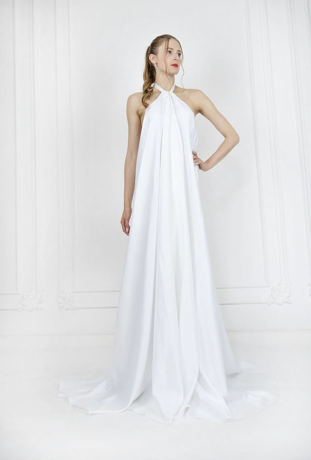 Robe de mariée avec drapé empire en mousseline