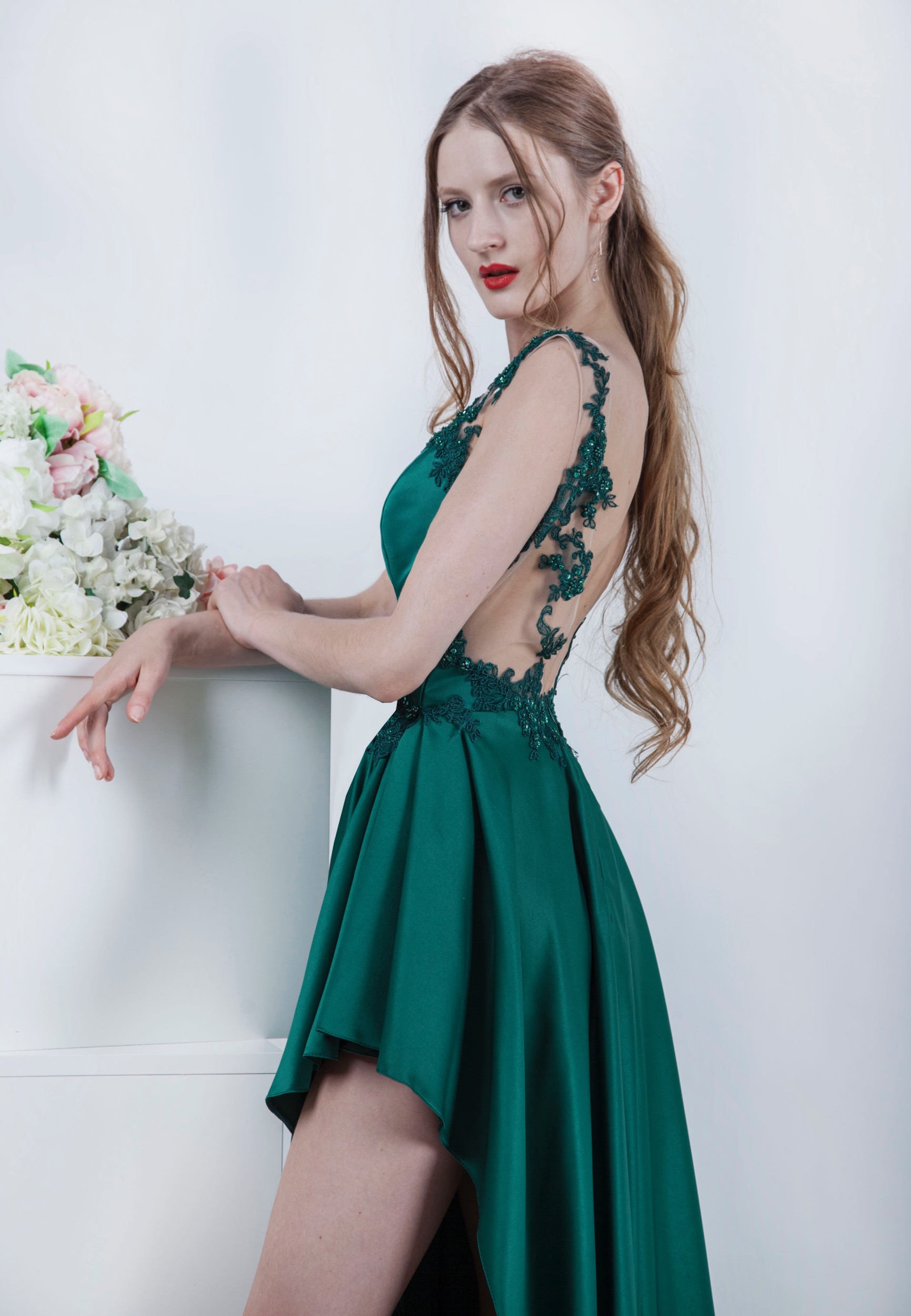 Robe de soirée à l'achat à paris de couleur verte