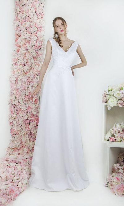 Robe de mariée jupe fluide et simple style empire