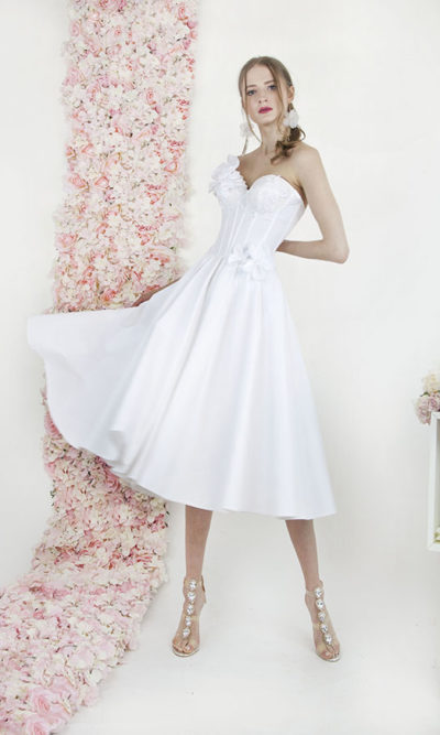 Robe de mariage civil courte avec corset