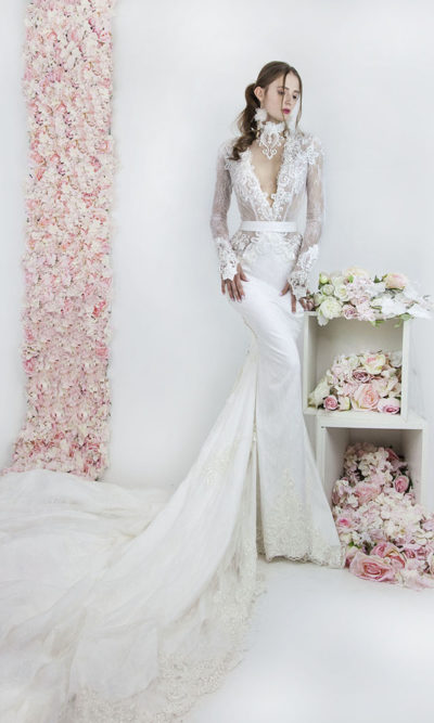 Robe de mariée sirène de luxe à Paris