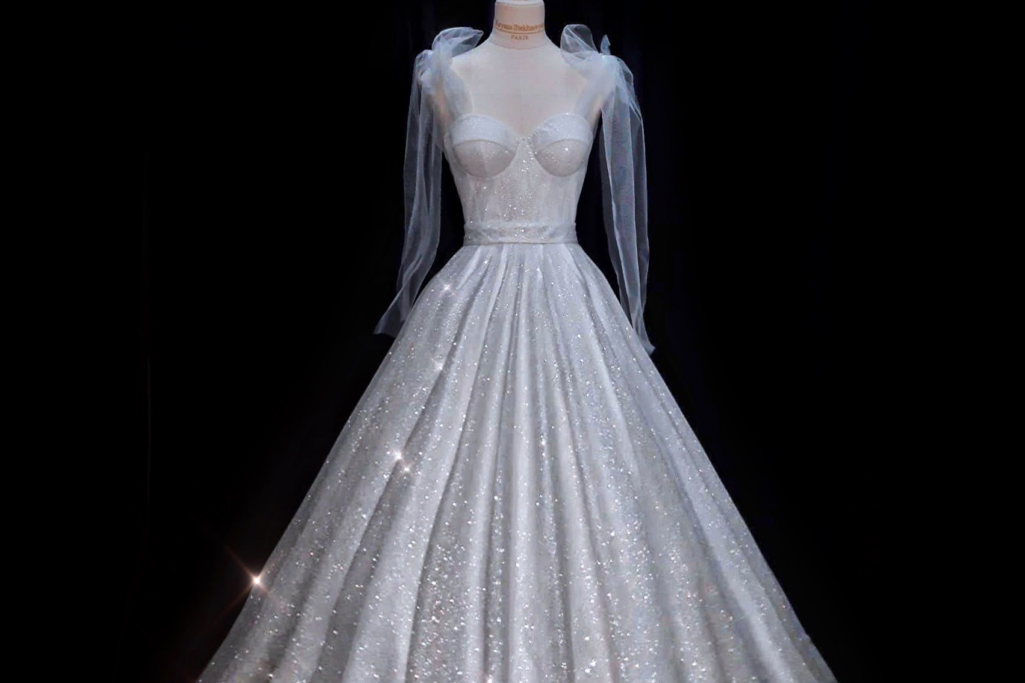 Robe de mariée grande taille avec paillettes