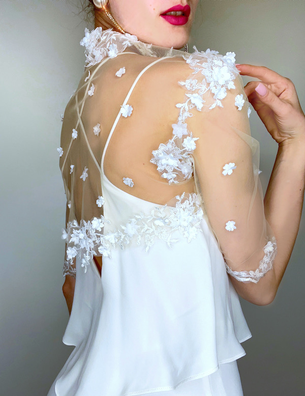 gilet dentelle pour robe de mariée