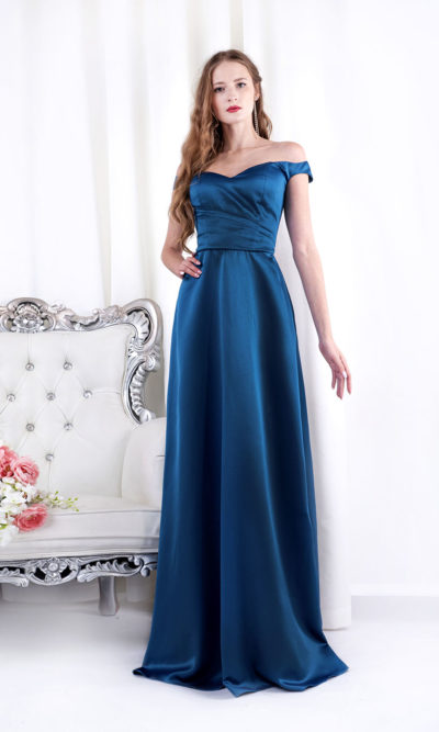 Robe du soir pour mariage couleur bleu marine